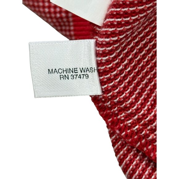 St. Croix Mondo Uomo Mens Sweater V-Neck Red Ribbed Hem Cuff USA Cotton Size L - Picture 8 of 8